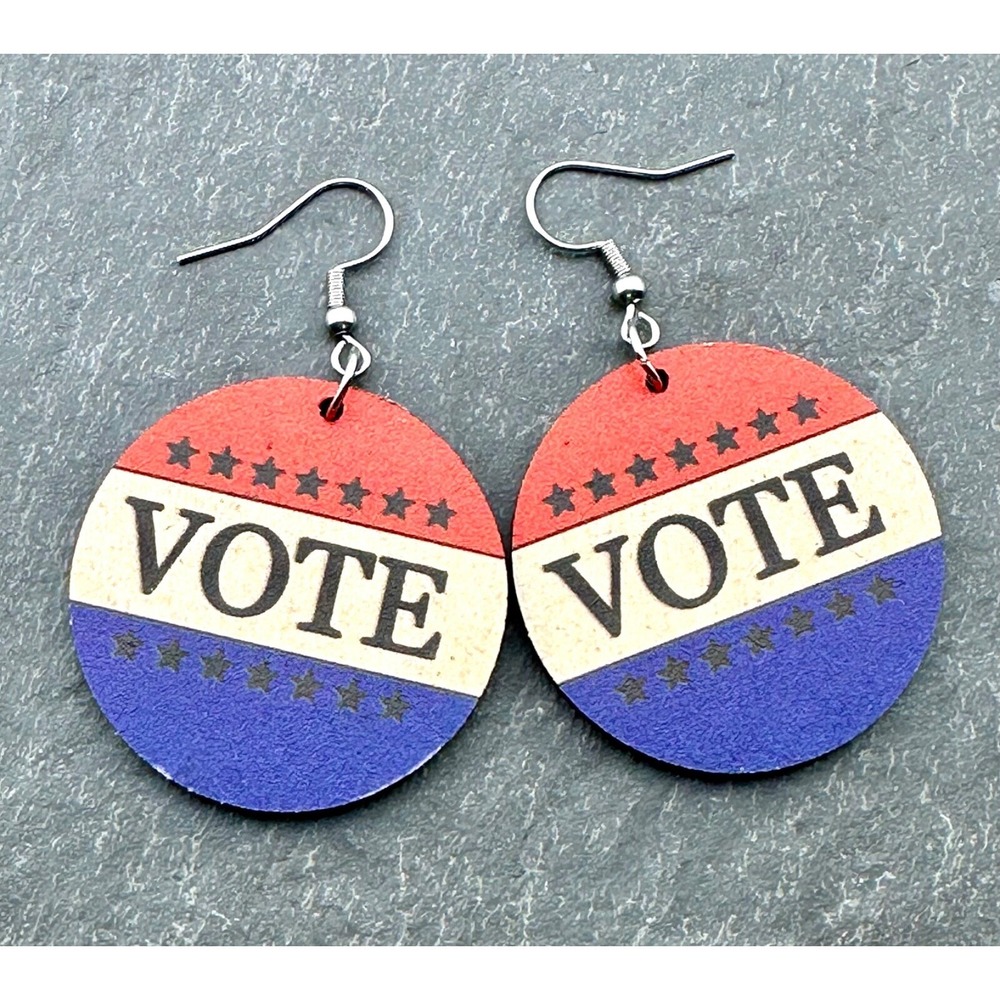 VOTE Election Wood Chip Earrings